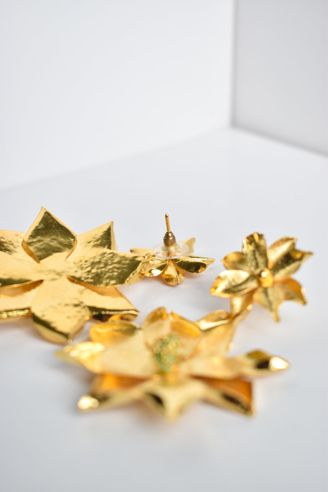Aretes Flor largos con cuarzo